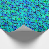Falln Aqua Blue Scales Cadeaupapier (Hoek)
