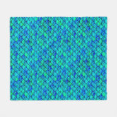 Falln Aqua Blue Scales Fleece Deken (Voorkant (Horizontaal))