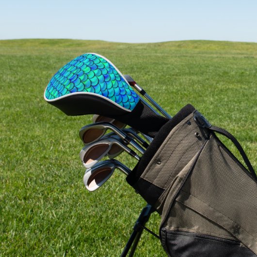 Falln Aqua Blue Scales Golfheadcover (Insitu)