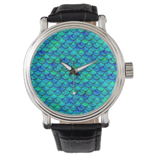 Falln Aqua Blue Scales Horloge