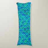 Falln Aqua Blue Scales Lichaamskussen (Voorkant Verticaal)