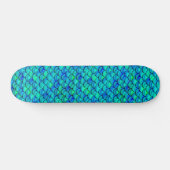 Falln Aqua Blue Scales Skateboard (Horizontaal)