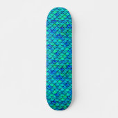 Falln Aqua Blue Scales Skateboard (Voorkant)