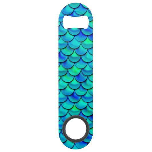 Falln Aqua Blue Scales Speed Flessenopener (Achterkant)