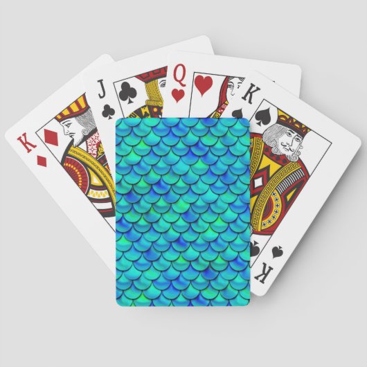 Falln Aqua Blue Scales Speelkaarten (Achterkant)