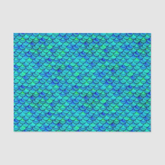 Falln Aqua Blue Scales Tissuepapier (Voorkant)
