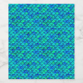 Falln Aqua Blue Scales Wijn Etiket (Enkel label)