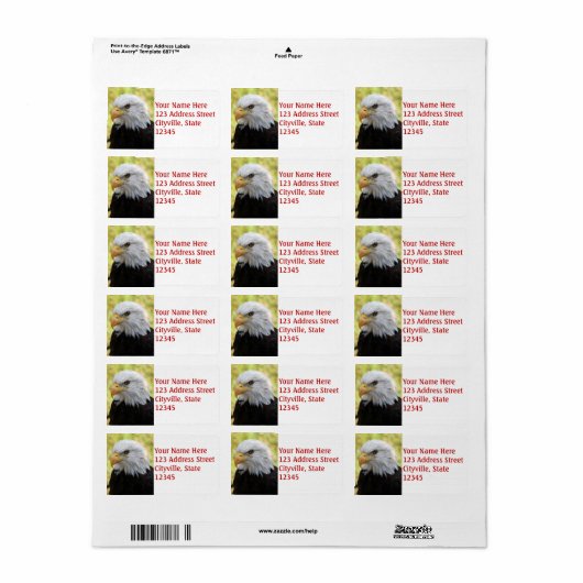 Falln Bald Eagle Liberty Etiket (Full Sheet)