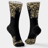 Falln Black And Gold Filigree Sokken (Gebogen)