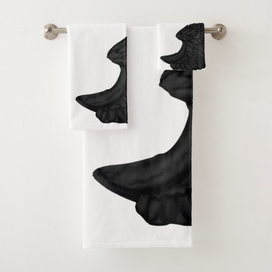 Falln Black Angel Wings Bad Handdoek (Insitu)