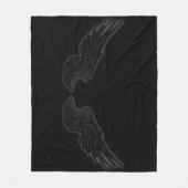 Falln Black Angel Wings Fleece Deken (Voorkant)