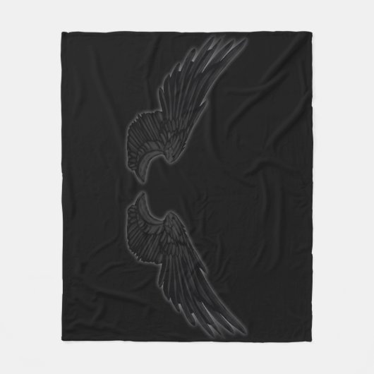 Falln Black Angel Wings Fleece Deken (Voorkant)
