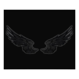 Falln Black Angel Wings Foto Afdruk