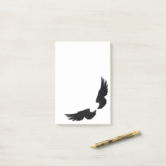 Falln Black Angel Wings Post-it® Notes (Op bureau)
