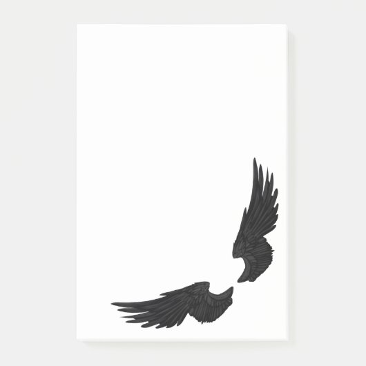 Falln Black Angel Wings Post-it® Notes (Voorkant)