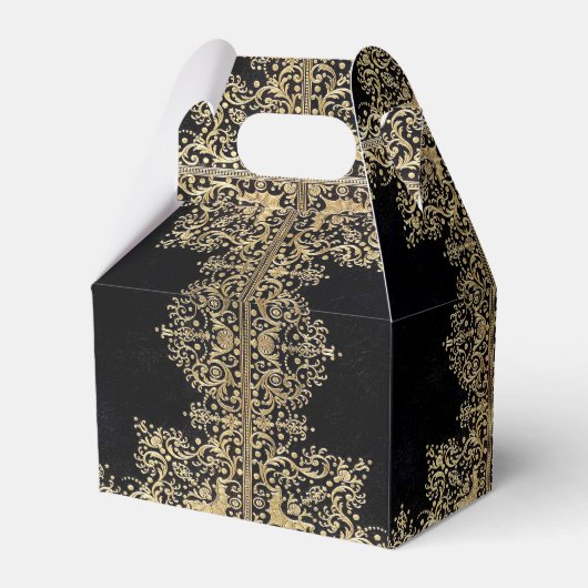 Falln Black en Gold Filigree Bedankdoosjes (Achterkant)