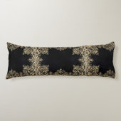 Falln Black en Gold Filigree Lichaamskussen (Voorkant)