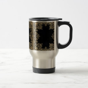 Falln Black en Gold Filigree Reisbeker