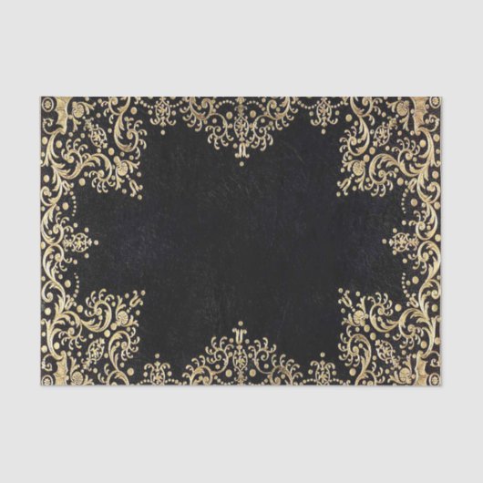 Falln Black en Gold Filigree Tissuepapier (Voorkant)