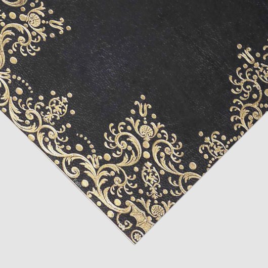 Falln Black en Gold Filigree Tissuepapier (Detail)