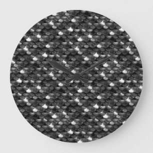 Falln Black en White Scales Grote Klok
