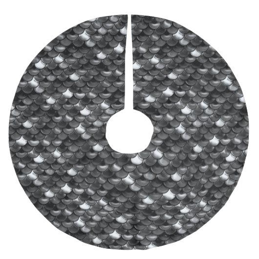 Falln Black en White Scales Kerstboom Rok (Voorkant)