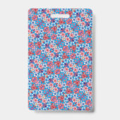 Falln Blauwe Bloemmotief Badge (Achterkant)
