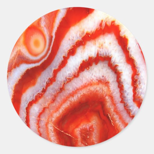 Falln Blood Orange Agate. Ronde Sticker (Voorkant)