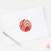 Falln Blood Orange Agate. Ronde Sticker (Envelop)