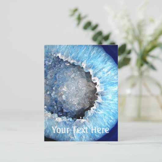 Falln Blue Crystal Geode Briefkaart (Staand voorkant)