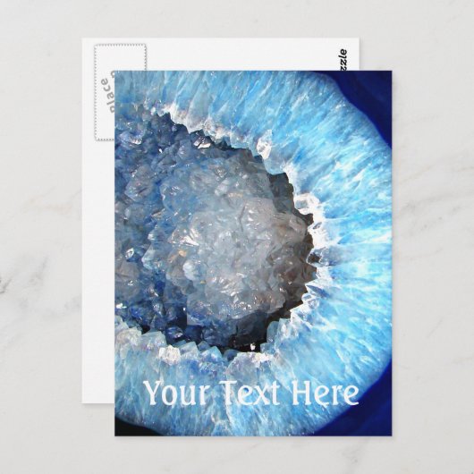 Falln Blue Crystal Geode Briefkaart (Voorkant / Achterkant)