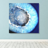 Falln Blue Crystal Geode Canvas Afdruk (Insitu (Houten vloer))