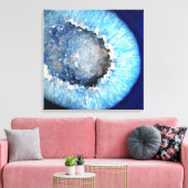 Falln Blue Crystal Geode Canvas Afdruk (Insitu (Woonkamer))