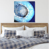 Falln Blue Crystal Geode Canvas Afdruk (Insitu (Slaapkamer))