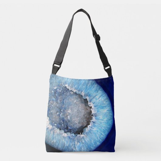Falln Blue Crystal Geode Crossbody Tas (Voorkant)