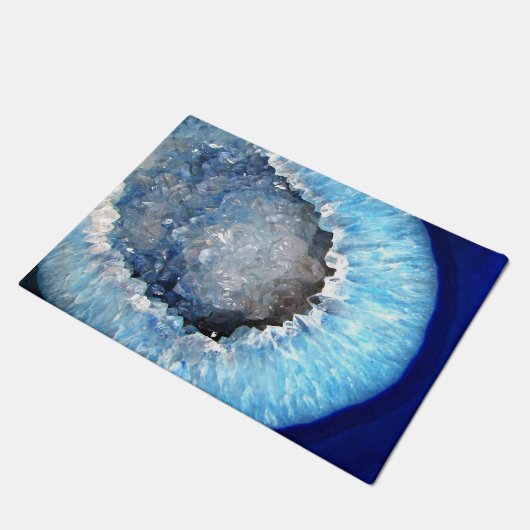Falln Blue Crystal Geode Deurmat (Schuin)