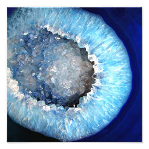 Falln Blue Crystal Geode Foto Afdruk