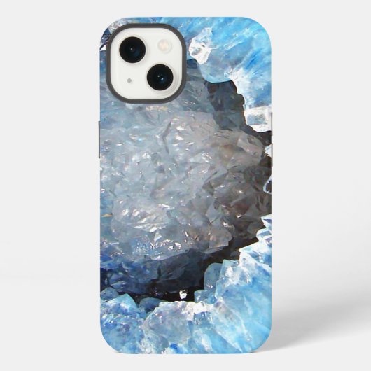 Falln Blue Crystal Geode iPhone Hoesje (Achterkant)