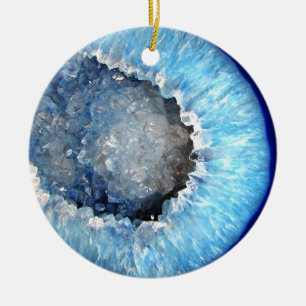 Falln Blue Crystal Geode Keramisch Ornament
