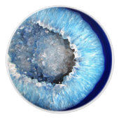 Falln Blue Crystal Geode Keramische Knop (Voorkant)