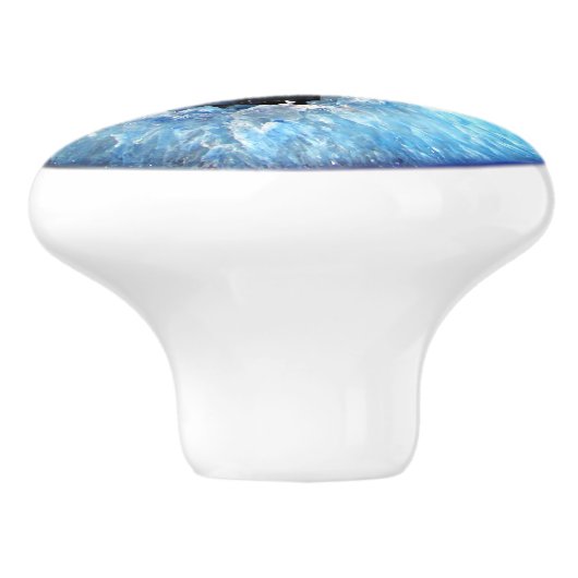 Falln Blue Crystal Geode Keramische Knop (Zijkant)