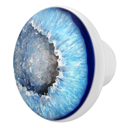 Falln Blue Crystal Geode Keramische Knop (Rechts)