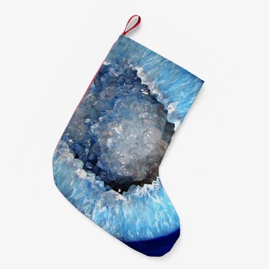 Falln Blue Crystal Geode Kleine Kerstsok (Voorkant (Hangend))