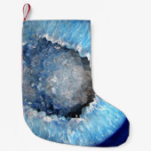 Falln Blue Crystal Geode Kleine Kerstsok (Voorkant)