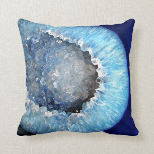Falln Blue Crystal Geode Kussen
