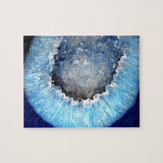 Falln Blue Crystal Geode Legpuzzel (Horizontaal)