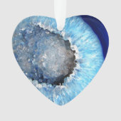Falln Blue Crystal Geode Ornament (voorkant)