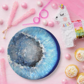 Falln Blue Crystal Geode Papieren Bordje (Feest)