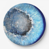 Falln Blue Crystal Geode Papieren Bordje (Voorkant)