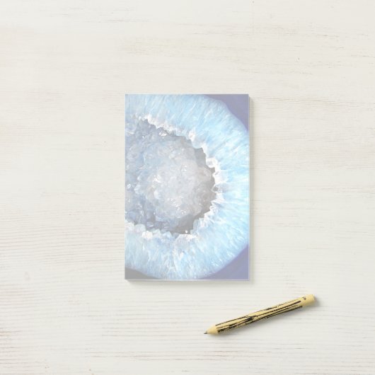 Falln Blue Crystal Geode Post-it® Notes (Op bureau)